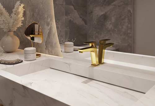 Aranżacja łazienki - do jakiego stylu najbardziej pasują złote baterie?